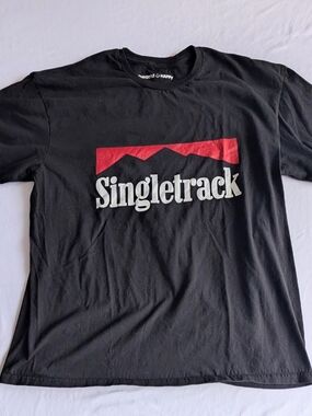 Throttle Happy Singletrack Logo Graphic Men's XL Black T-Shirt Short Sleeve